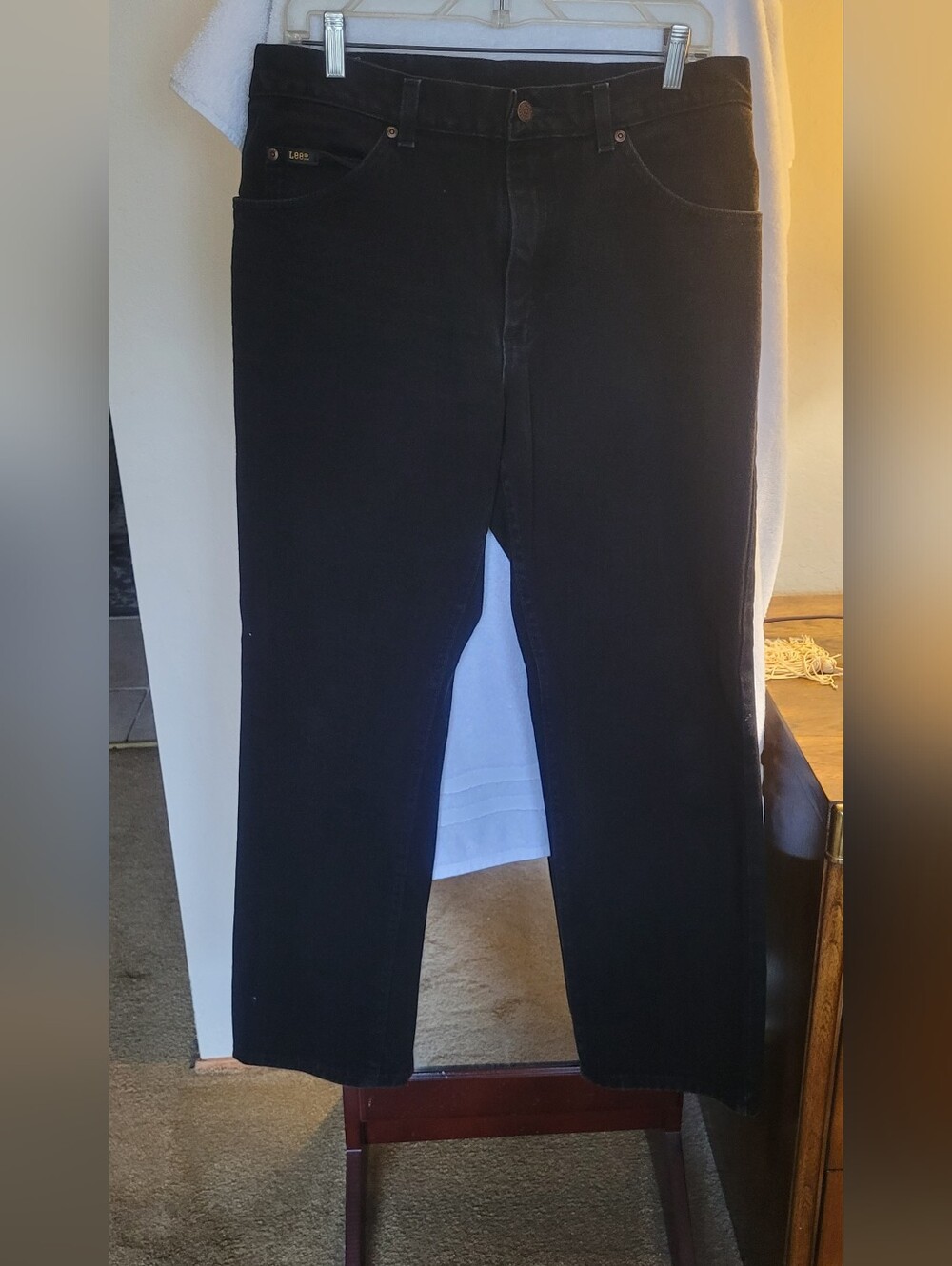Lee Jeans Mens 34x30 Regular Fit Black Excellent Straight Leg Denim